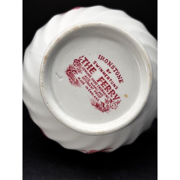 Vintage Ironstone Swinnetons THE FERRY Pink Creamer Transferware - Picture 5 of 13